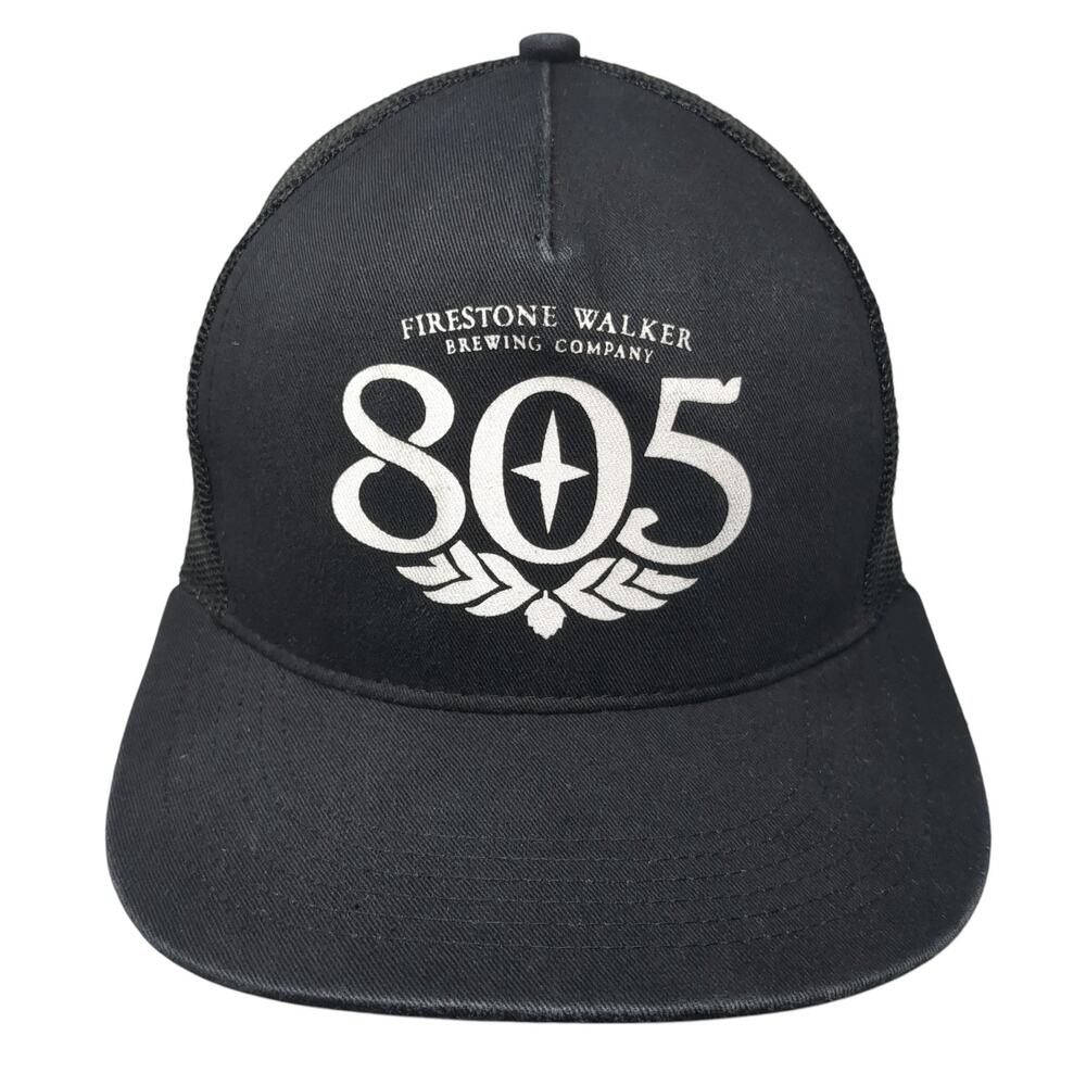 Firestone Walker Snapback Trucker Hat Black OS Adjustable Mesh Back Boelter